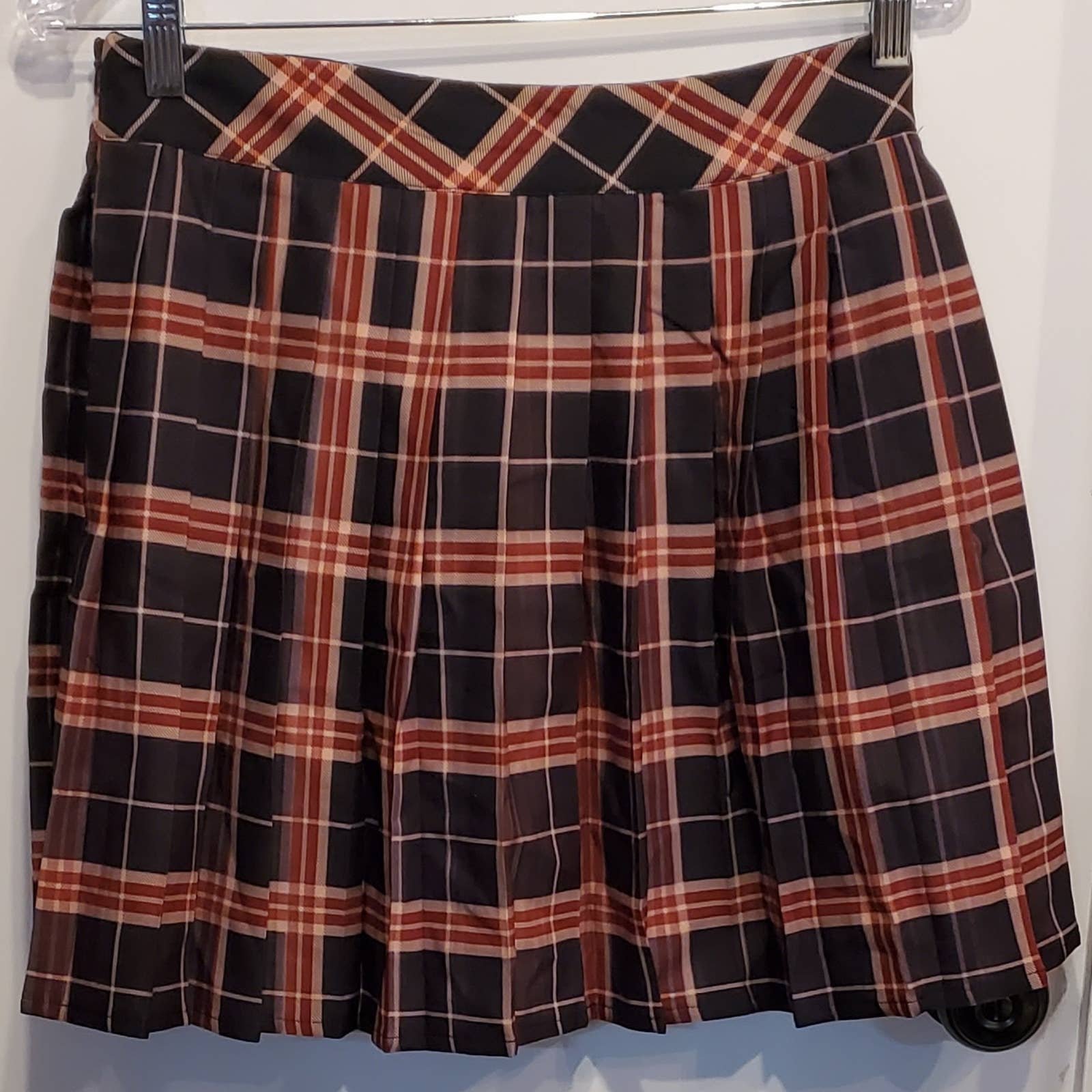 save up to 70% Romwe Plaid Pleaded Mini Skirt Size Medi