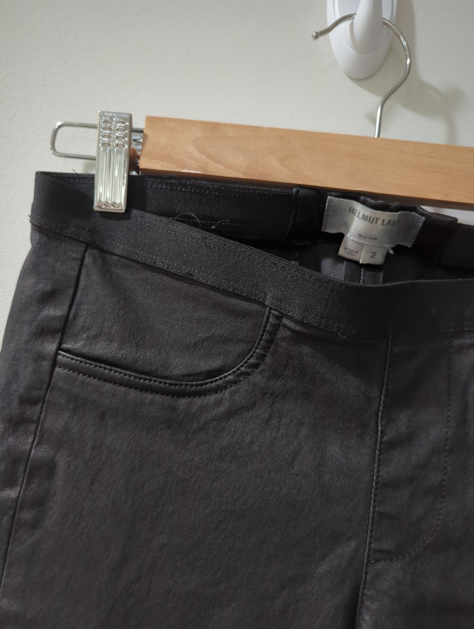 Cheap Helmut Lang Black 100% Leather Leggings Pants LTSbxD6wt Cool