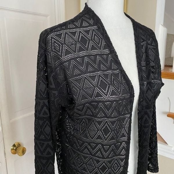 Promotions  Mary McFadden Collection Womens Black Cardigan Sweater SZ M i4ZzaoziD well sale