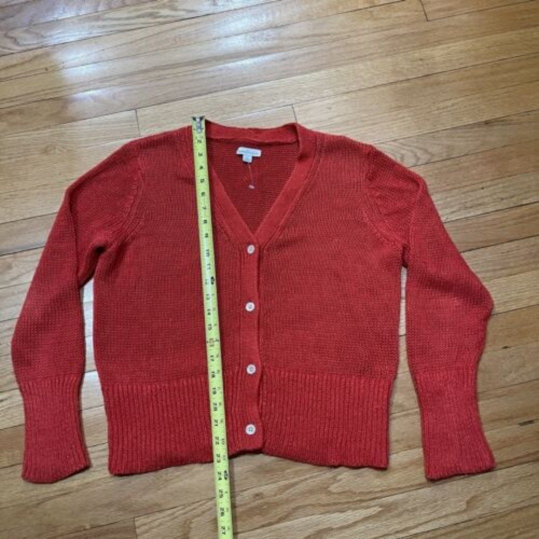 Gorgeous LL Bean Womens Linen Cardigan Sweater Size Large L Buttoned Red Excellent JZ9hh0ZIT on sale
