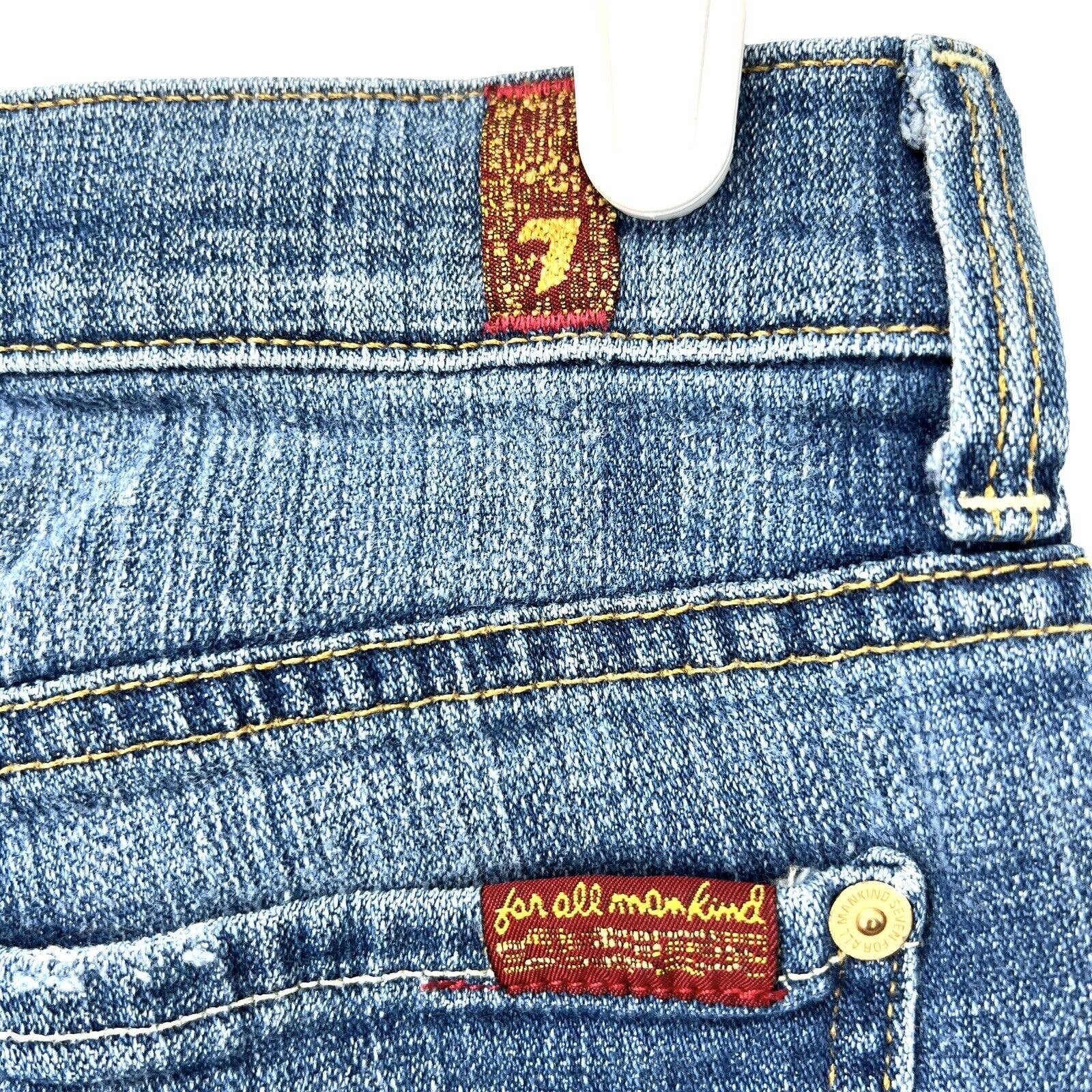 high discount 7 for all mankind Womens Modern Straight Leg Mid Rise Blue Jeans Size 25 (26x31) G7i2lHTro well sale