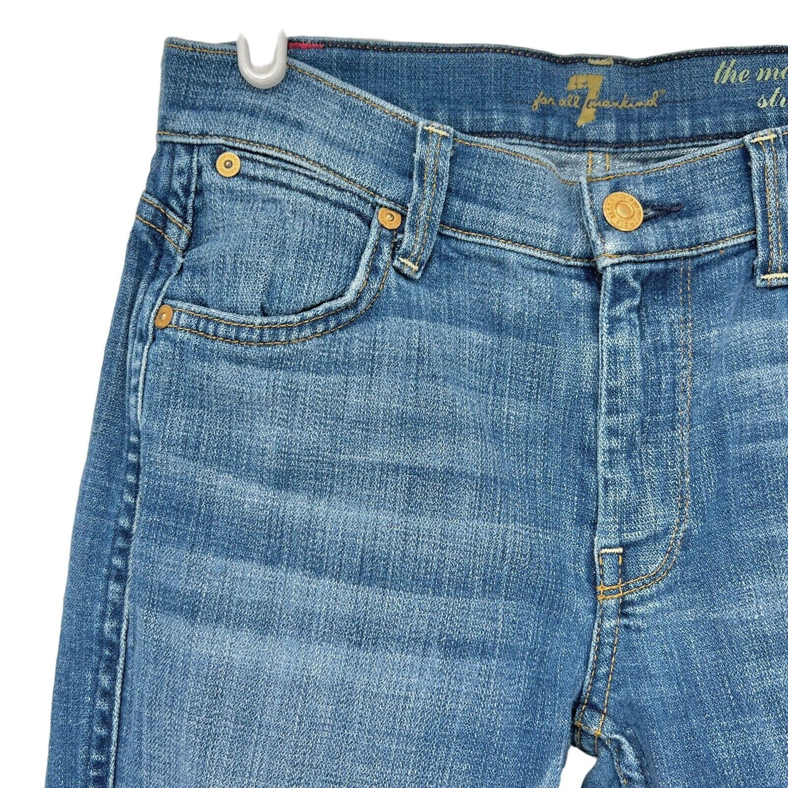 high discount 7 for all mankind Womens Modern Straight Leg Mid Rise Blue Jeans Size 25 (26x31) G7i2lHTro well sale
