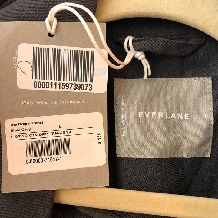 where to buy  Everlane Womens The Drape Trench Coat Lyocell Cotton Slate Gray Belted L kA9EQpkqm Store Online