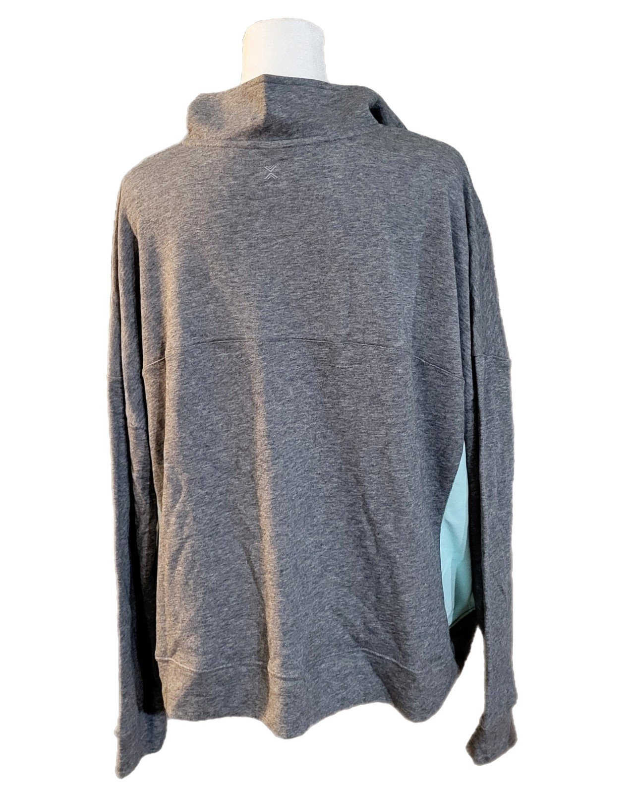 Simple New Xersion 1/4 zip high collared color block, pullover jacket sweatshirt Sz 0x JtEplrW3W Fashion