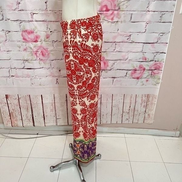 Stylish Zara red printed palazzo wide leg high waisted slip on pants size xl pRicbqaMi well sale