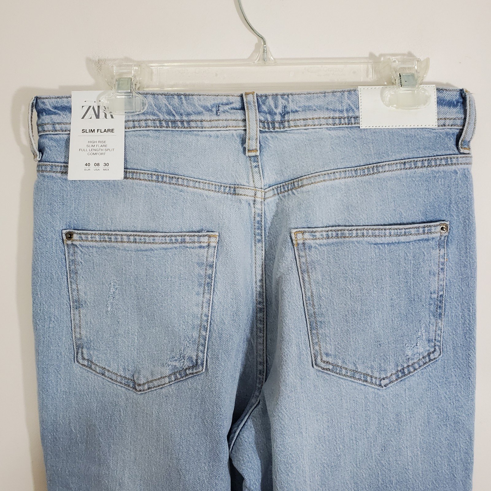 Buy Zara Women´s Slim Flare High Rise Full Length Split Hem Denim Jeans NWT Size 8 HBgYZ2Nmi Novel 