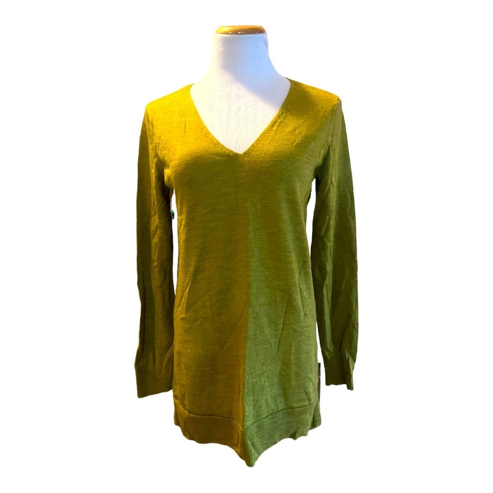 Perfect Eileen Fisher Merino Wool Green Sweater VNeck L