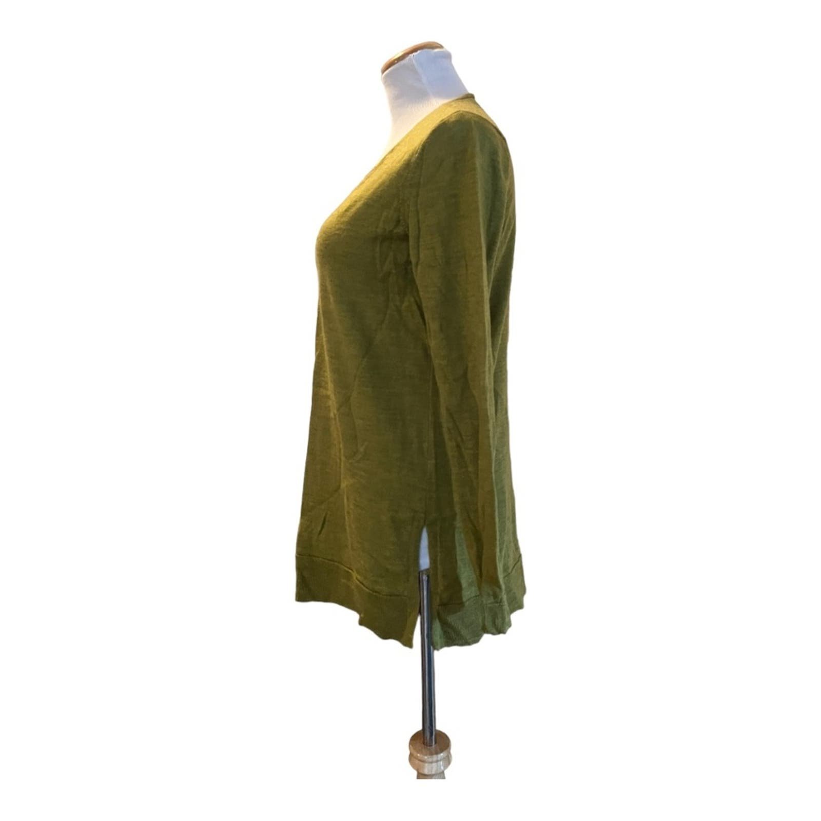 Perfect Eileen Fisher Merino Wool Green Sweater VNeck Lightweight PS ja8zAvU1f Outlet Store