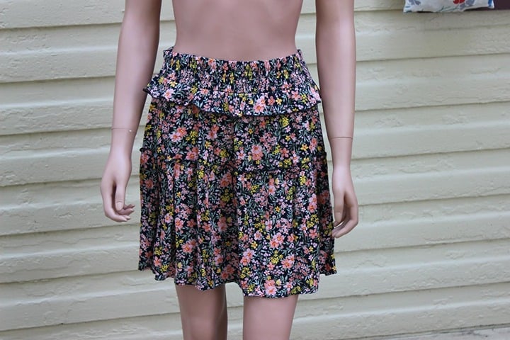reasonable price NWT AMERICAN EAGLE WOMENS XL RUFFLE TIER THICK ELASTIC BAND FLORAL MINI SKIRT ID1f5cxMa US Outlet