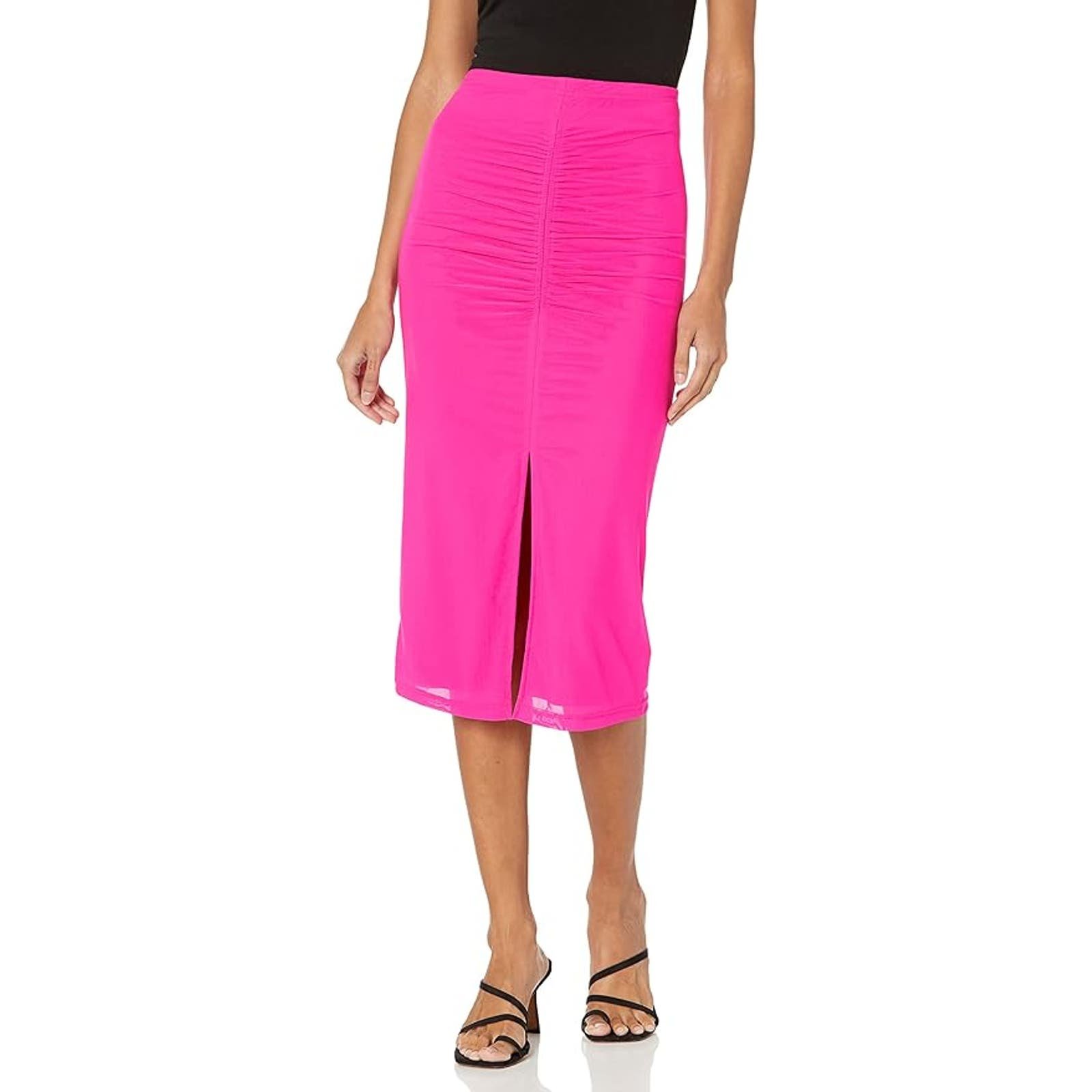 Simple BB Dakota Ruched Hour Front Slit Midi Skirt Size