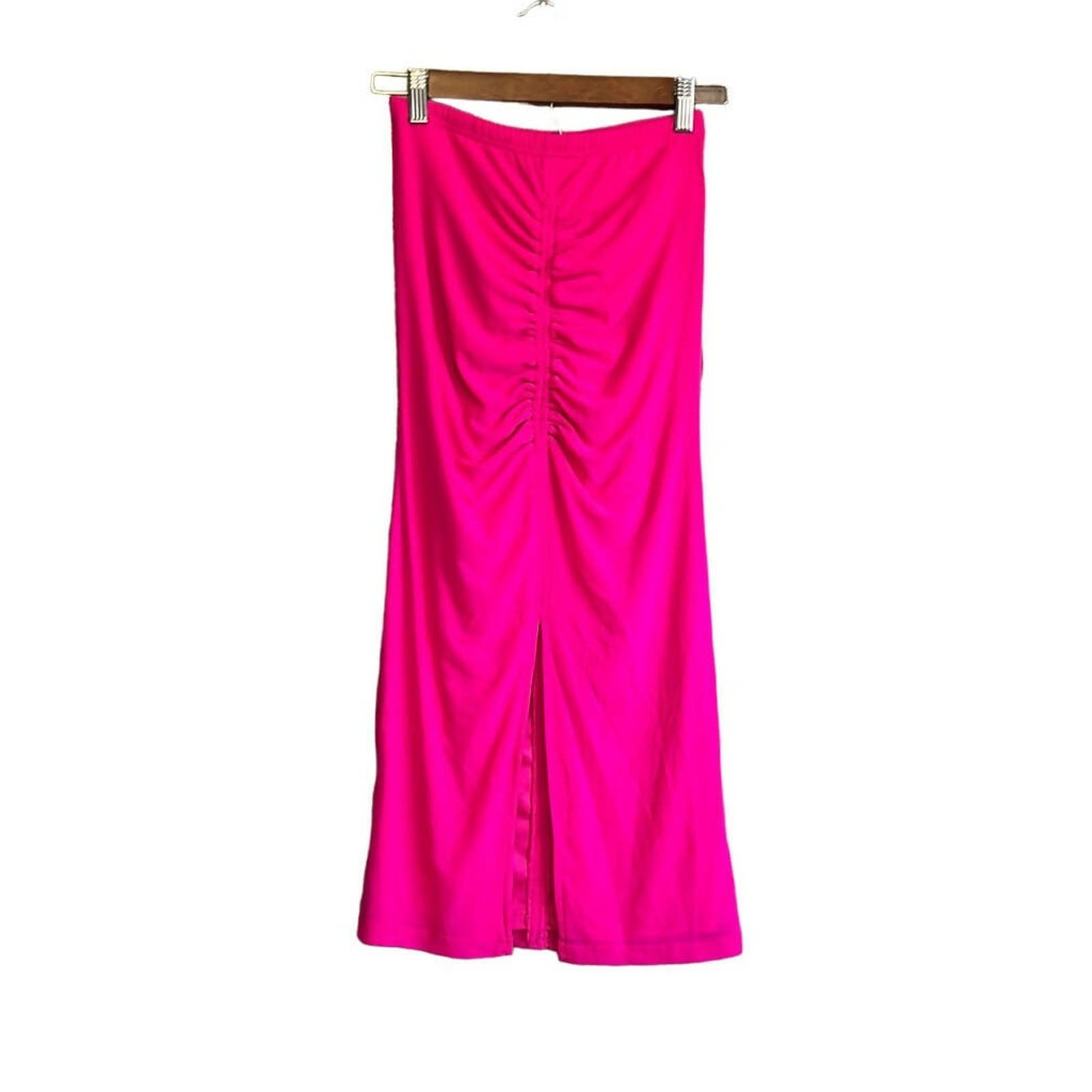 Simple BB Dakota Ruched Hour Front Slit Midi Skirt Size XS NNZJYgU0R US Outlet