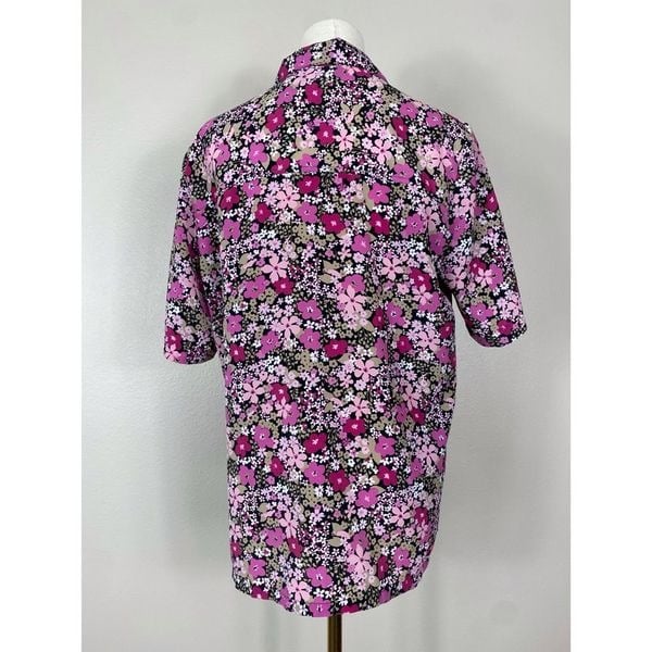 good price Donnkenny classics floral button front short sleeve shirt jvb5TVbnh US Sale
