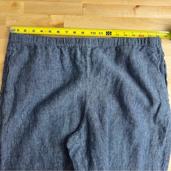 the Lowest price J. Jill Love Linen 100% Linen Blue Cropped Wide Leg Trousers Pants Size Large JrPHWEBDi Store Online