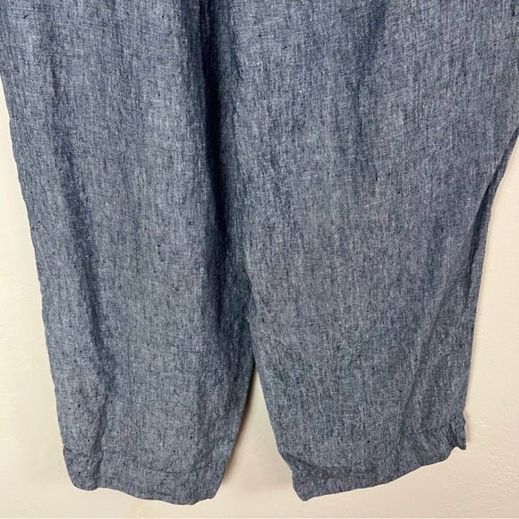 the Lowest price J. Jill Love Linen 100% Linen Blue Cropped Wide Leg Trousers Pants Size Large JrPHWEBDi Store Online