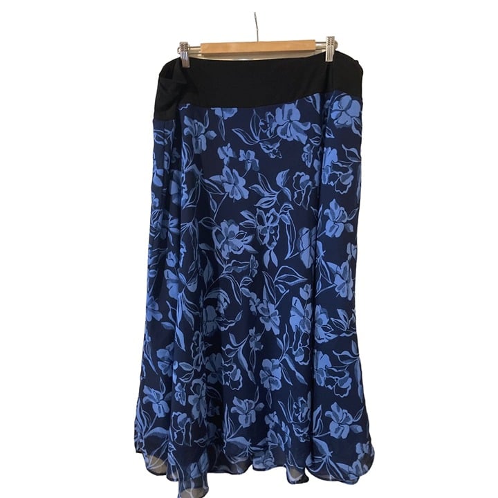 good price Womens Plus Size Skirt 2X Multi Blue Floral Stretch Waist Lined Lightweight VGC JUkXYc73x Counter Genuine 