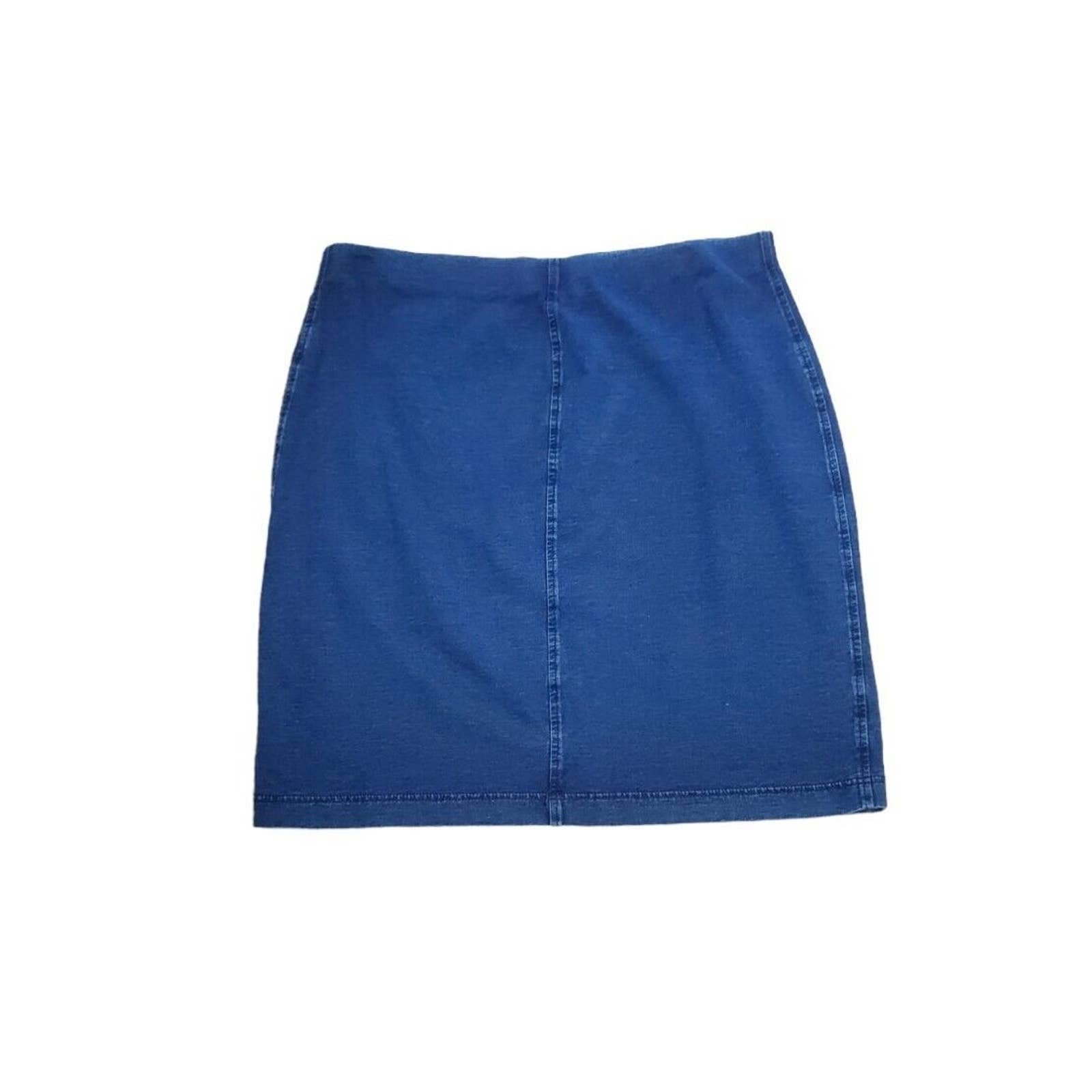 Custom J. Jill Mini Skirt Large Blue Indigo Elastic Wai