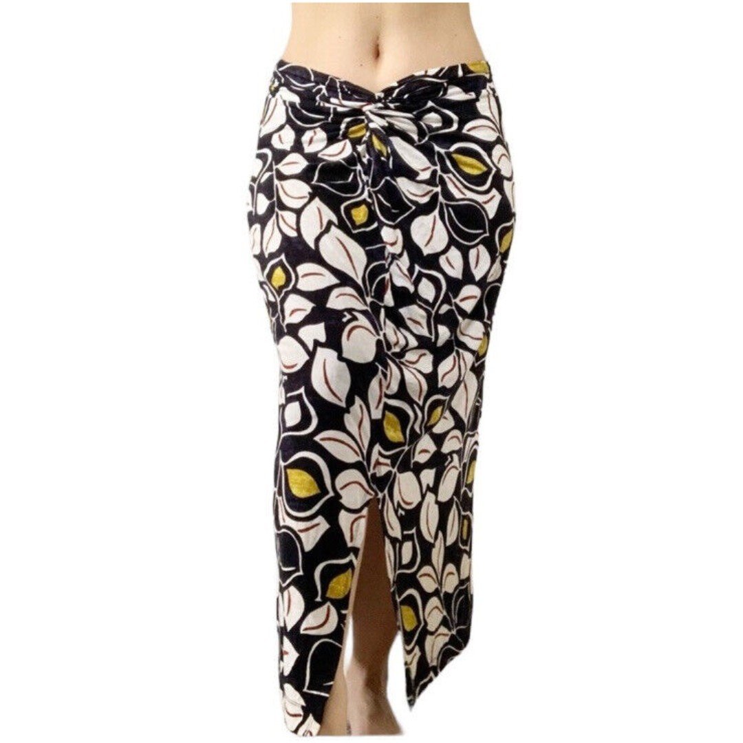 reasonable price Anthropologie Sheila Womens Midi Skirt Size Medium M Twist Front Leaf Print EUC jJYelNkgI Factory Price