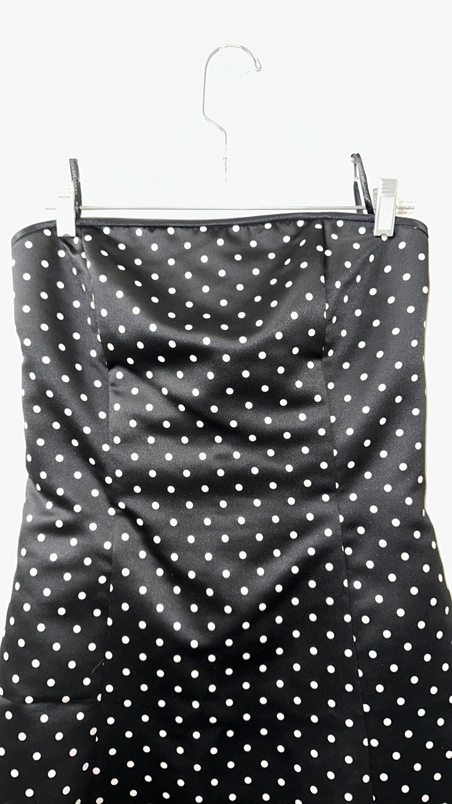 High quality Jessica McClintock Strapless Black Satin Dress 11/12 Polka Dot Retro Rockabilly m5CkitKjo Outlet Store