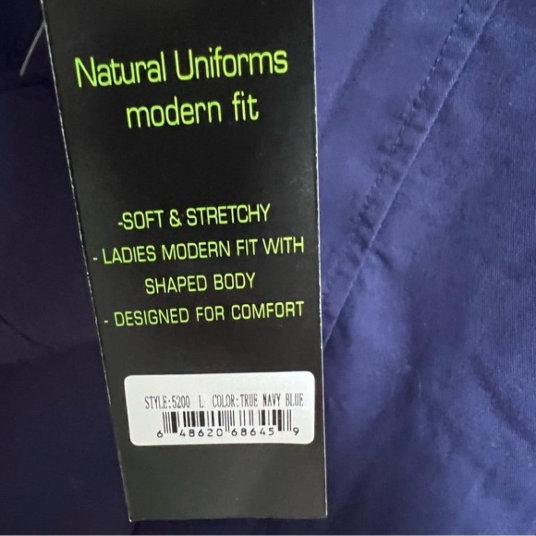 where to buy  Natural Uniforms Womens Scrub Top Size L Modern Fit Lux Navy Blue 5200 Stretch FfmHGKAXC just buy it