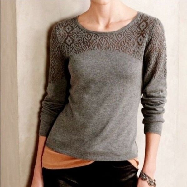 Exclusive Anthropologie Knitted Knotted Silk Blend Long Sleeves Top o3IWxZayj just buy it