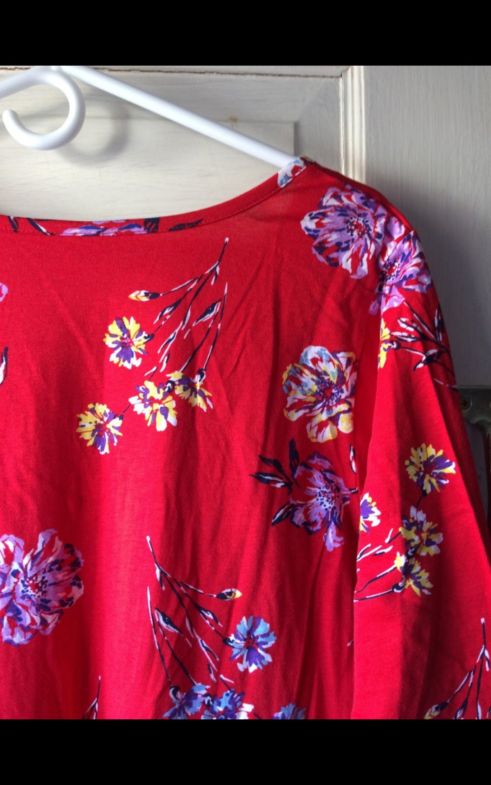 Gorgeous Woman Within | Floral Print Pintucked V-Neck Tunic (Size: L) NWOT npjjAH7D4 well sale