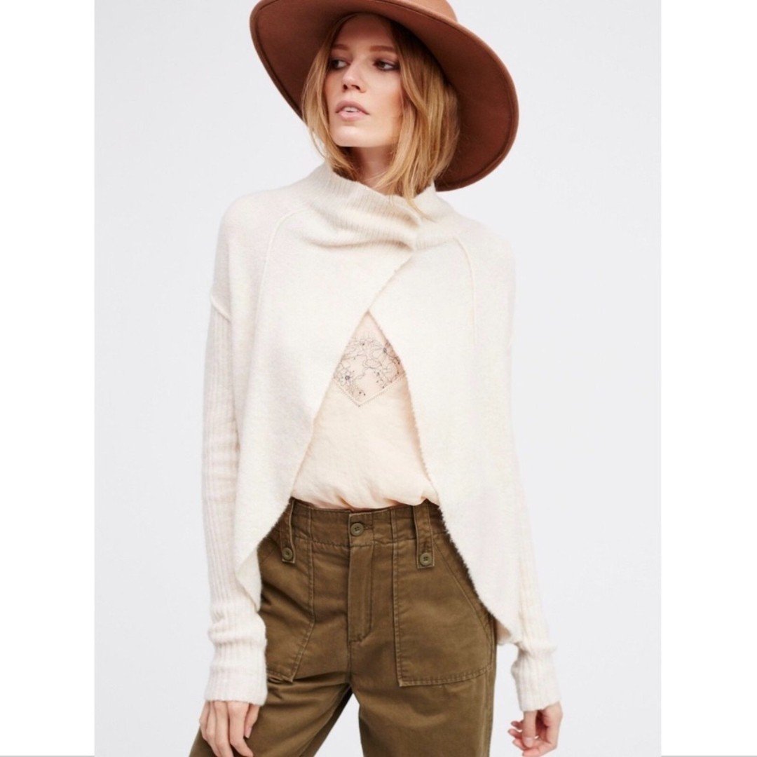 floor price FREE PEOPLE Alpaca Wool Cascade Cardigan Sweater in Cream Small gxKDuV1lr Outlet Store