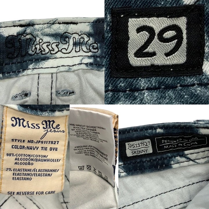 large selection Miss Me Skinny Jean 29 Navy Tie Dye Low Rise Zip Fly Denim ALTERED Cutoff Cuffs l9lQVP4gP well sale