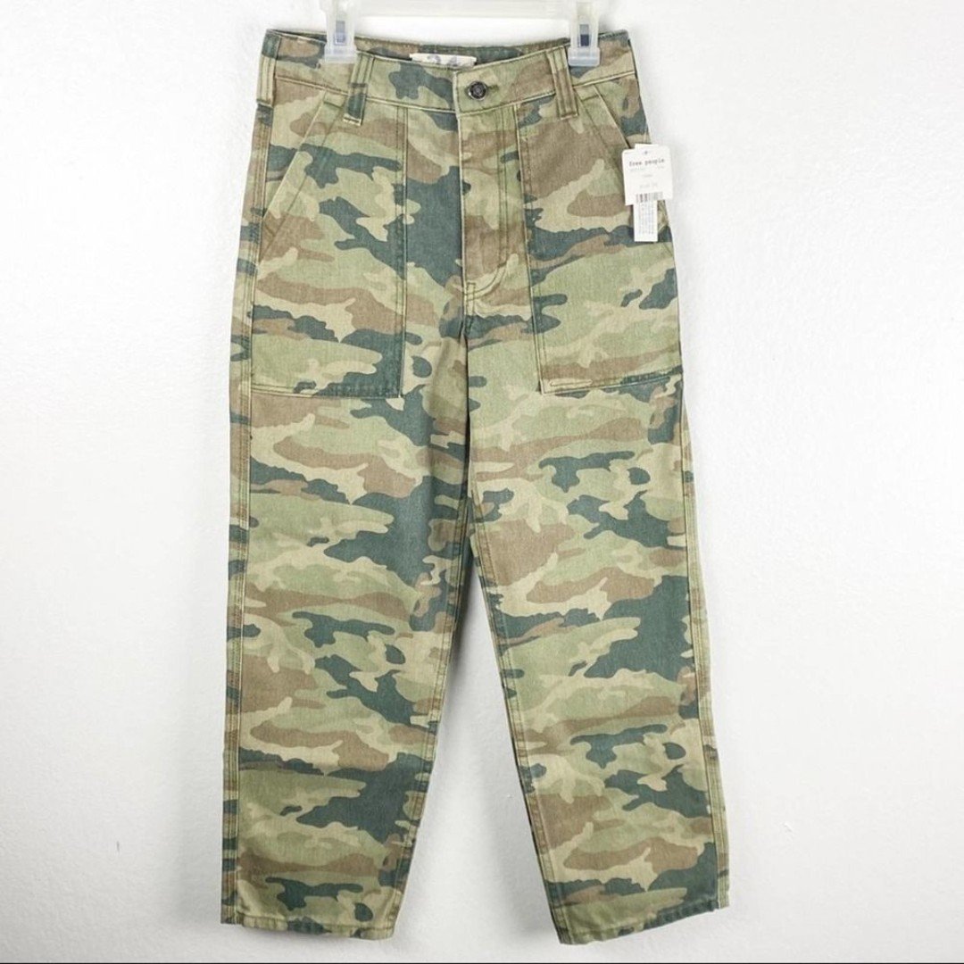 where to buy  FREE PEOPLE Cargo Cropped Camo High Waist