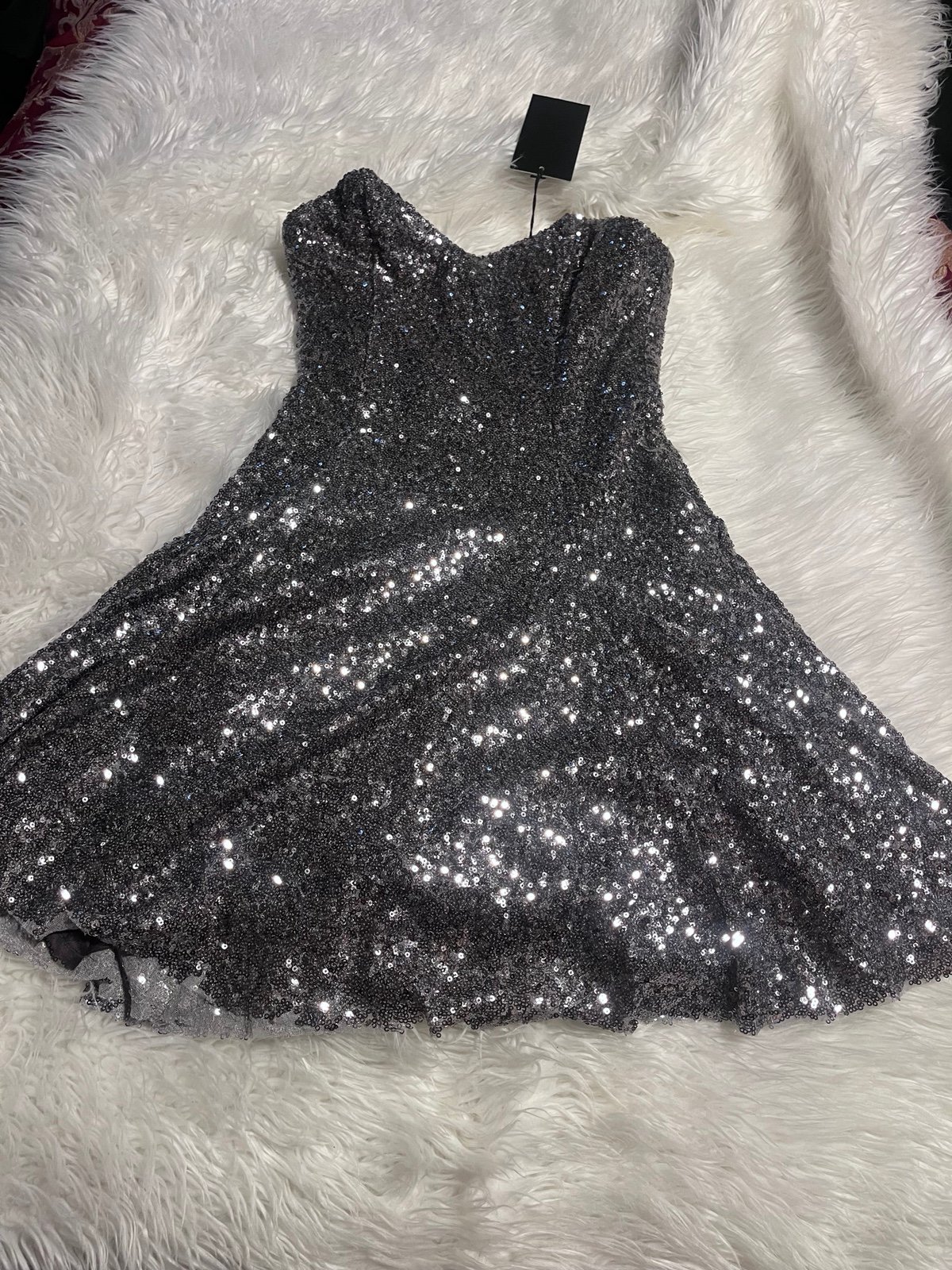Elegant Lucca couture sequin grey silver dress OT1z0YUq8 for sale