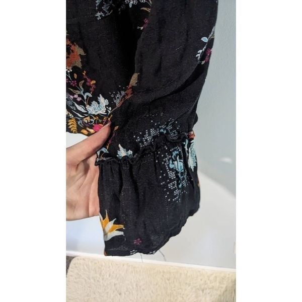 Elegant American rag long sleeve floral top black size XL Poi6QygQZ High Quaity