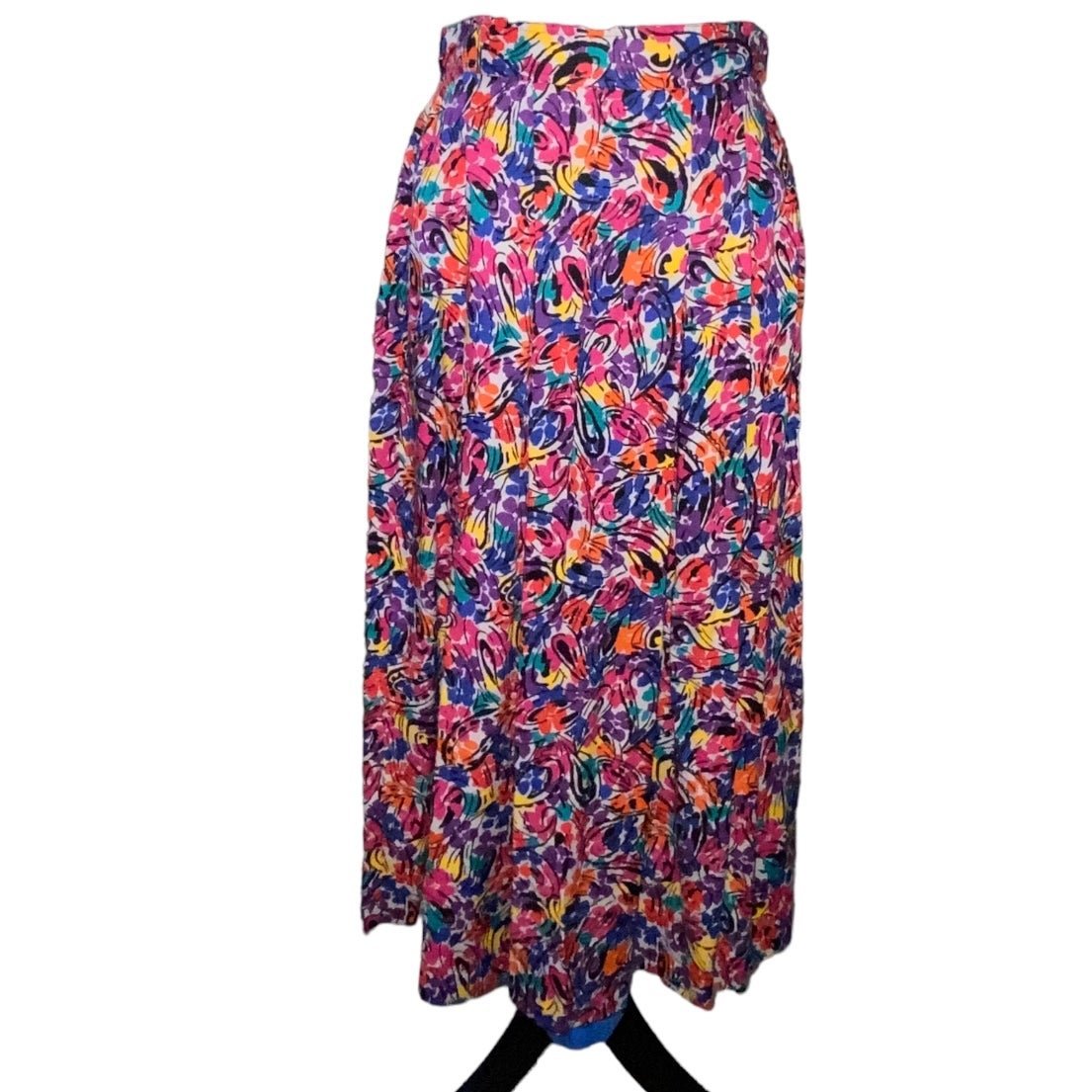 Classic Vintage Ann Stevens Floral Print Pleated Maxi Skirt ijQcKmftW Counter Genuine 