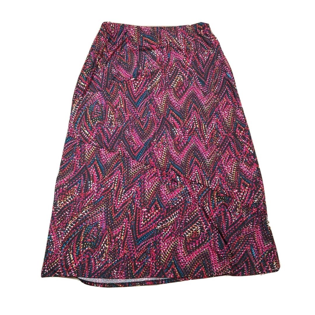 Gorgeous Kim Rogers Cute Classy Pull On Skirt ~ Sz L ~ Long ~ Stretchy ~ Multi Color FULCh5aqr Discount