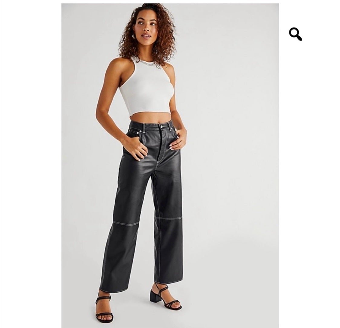 High quality Free People vegan it girl pants size 2  Perfect condition Only worn a handful of LepqQolu6 Outlet Store