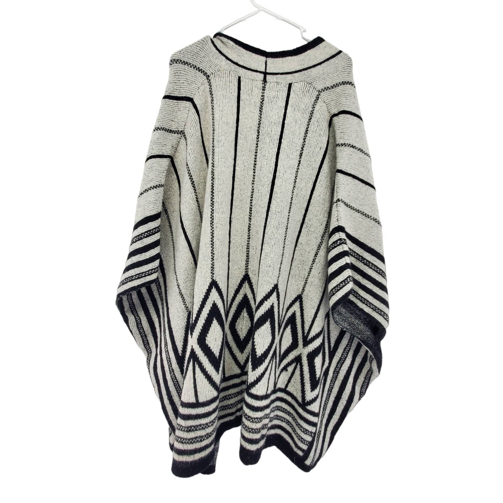 floor price Cynthia Rowley S/M Oversize Chunky Safety Pin Front Clip Poncho Sweater HE8HKFehg US Sale