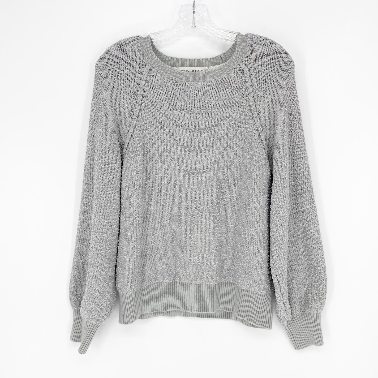 high discount Knox Rose Textured Gray Knit Sweater Size Small PEgnJYvuz Discount