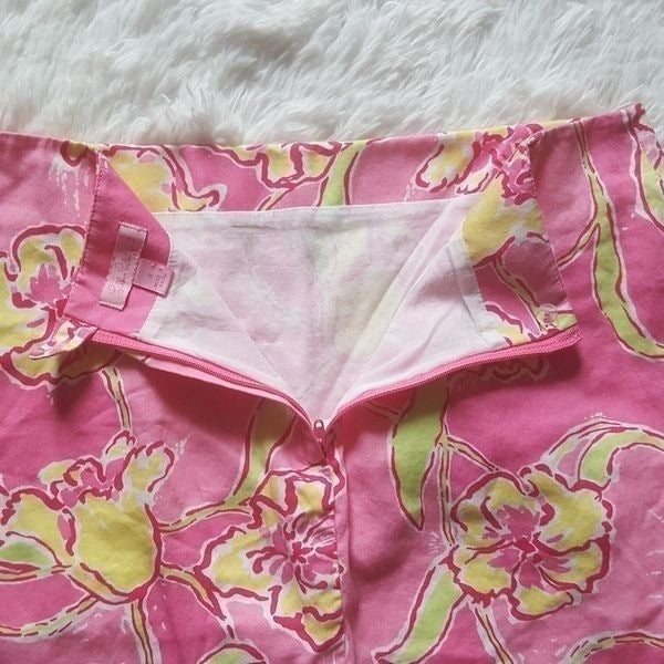 Amazing Lilly Pulitzer Pink Yellow Floral Skirt Size 4 Im3kPn7Rz just buy it