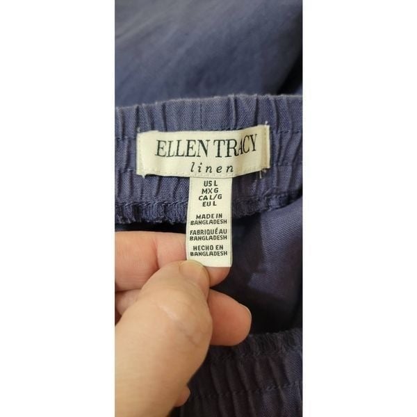 big discount Company by Ellen Tracy Size L 100% Linen Drawstring Pull On Blue Pants gdmsMd4N8 just buy it