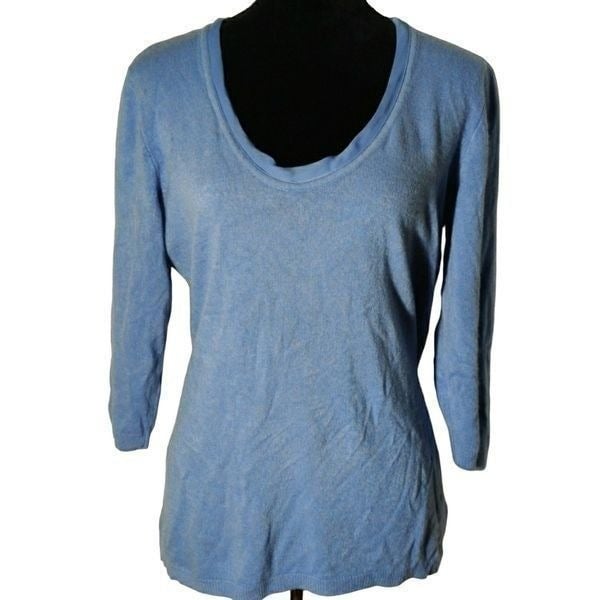Amazing XL Blue 3/4 Sleeve Sweater - New York & Company flKhaRxzk Store Online