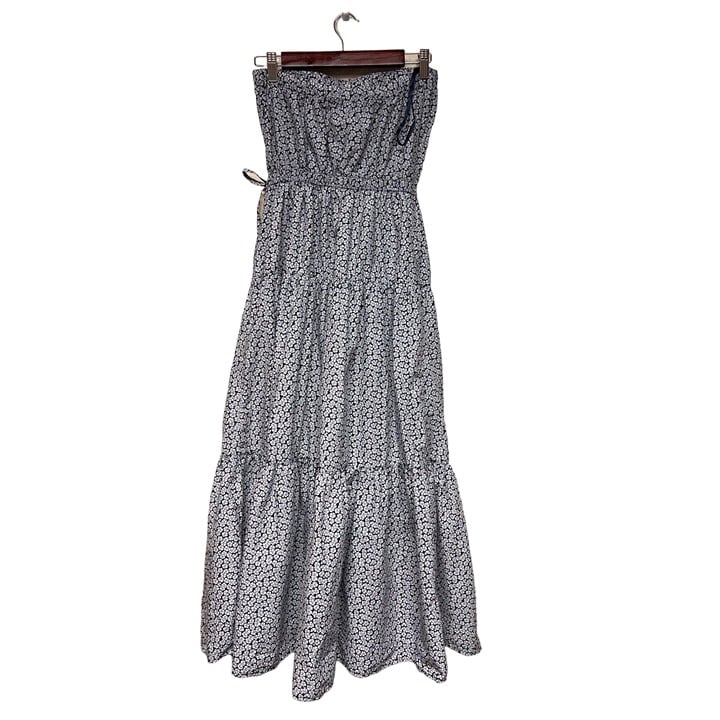 where to buy  Gap Blue Floral Sleeveless Tiered Maxi Summer Dress Women´s Size Medium KNXEluMd1 hot sale