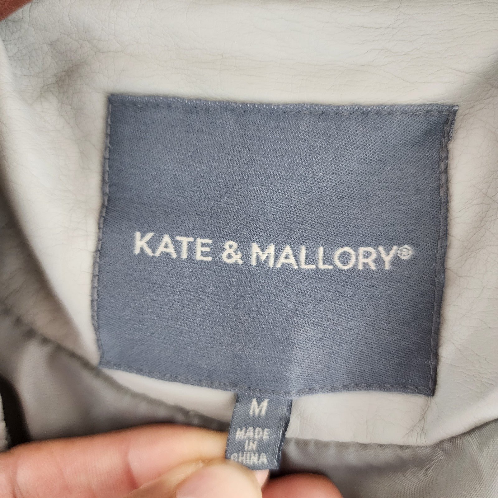 Exclusive Kate & Mallory Faux Leather Gray Open Front Waterfall Women´s Blazer M jp6z2IzPM Hot Sale