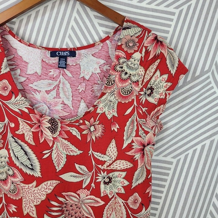 Exclusive Chaps Maxi Dress Size Medium Floral Tropical Ralph Lauren Long Red Royalcore ixOMtvste Store Online