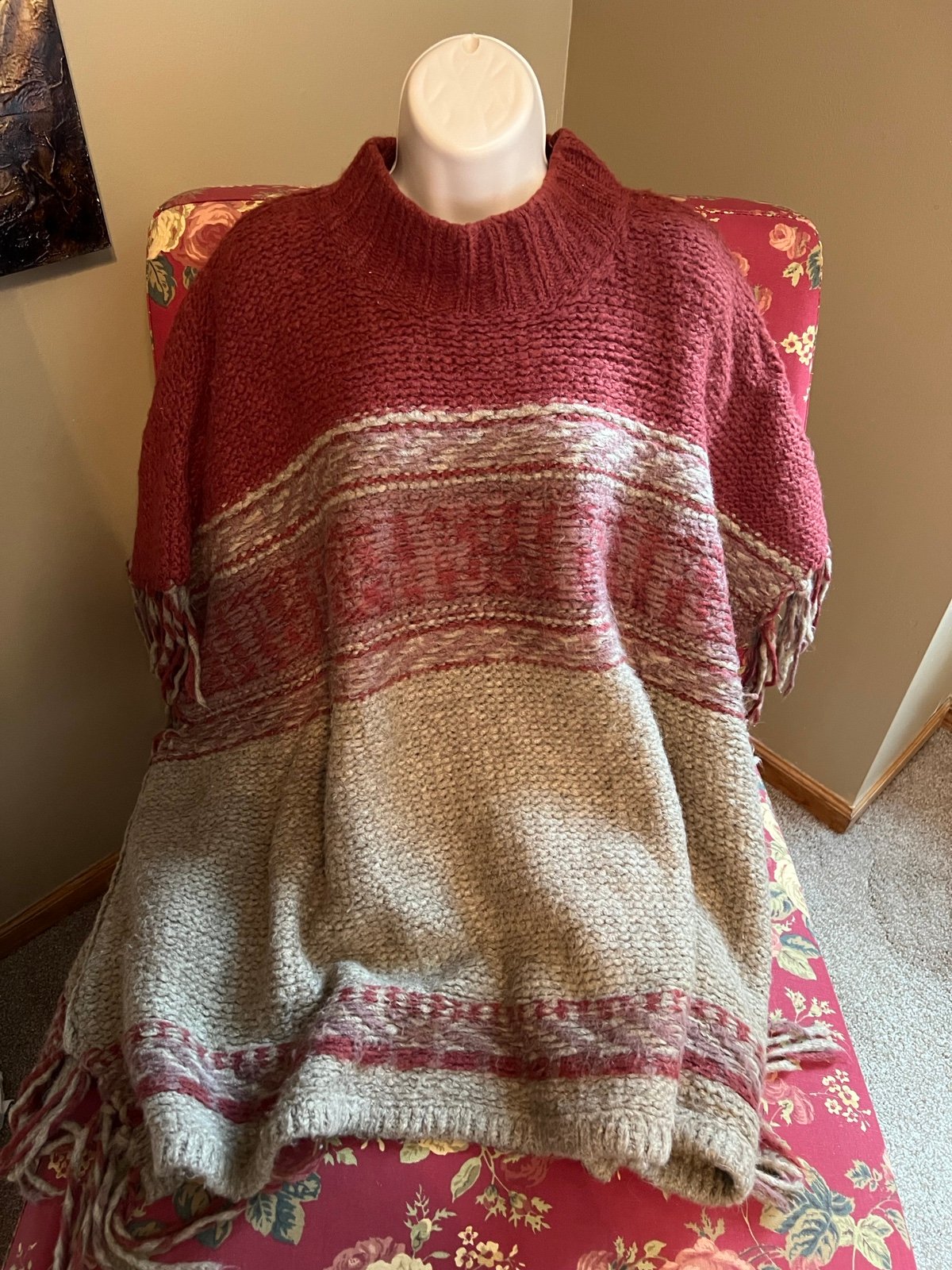 where to buy  Free people wool and angora labyrinth poncho sweater pullover medium m gDLoBnzVR hot sale