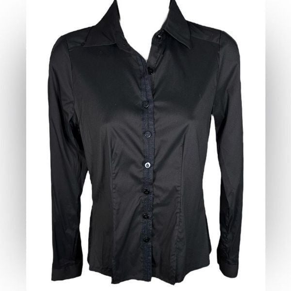 Discounted Worth New York Black Pleated Classy Cotton Blend Button Up Shirt FH6uFhVQ3 best sale