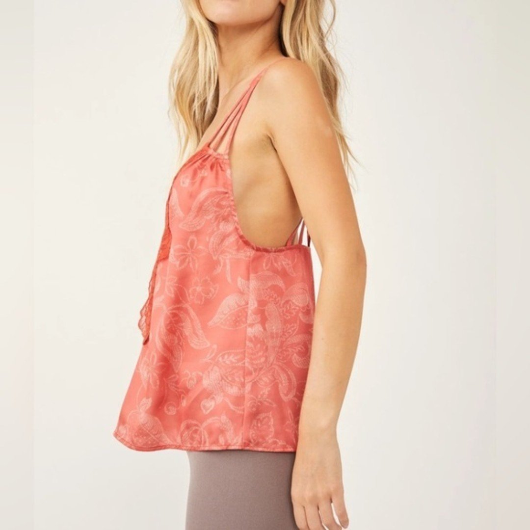 floor price *NWT* Free People Womens Off The Coast Cami Coral Combo Tank Top Size S kmp8Vow6r Wholesale