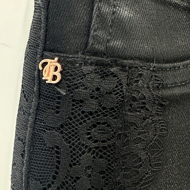 Great Ted Baker Pants Womens Renna Skinny Jeans Lace Sides Black Waxed Size 25 JIR2OJZFS on sale