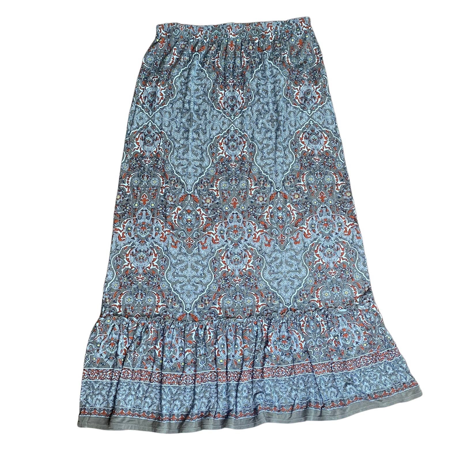 Personality Bohemian Moroccan Neutral Toned Maxi Skirt 