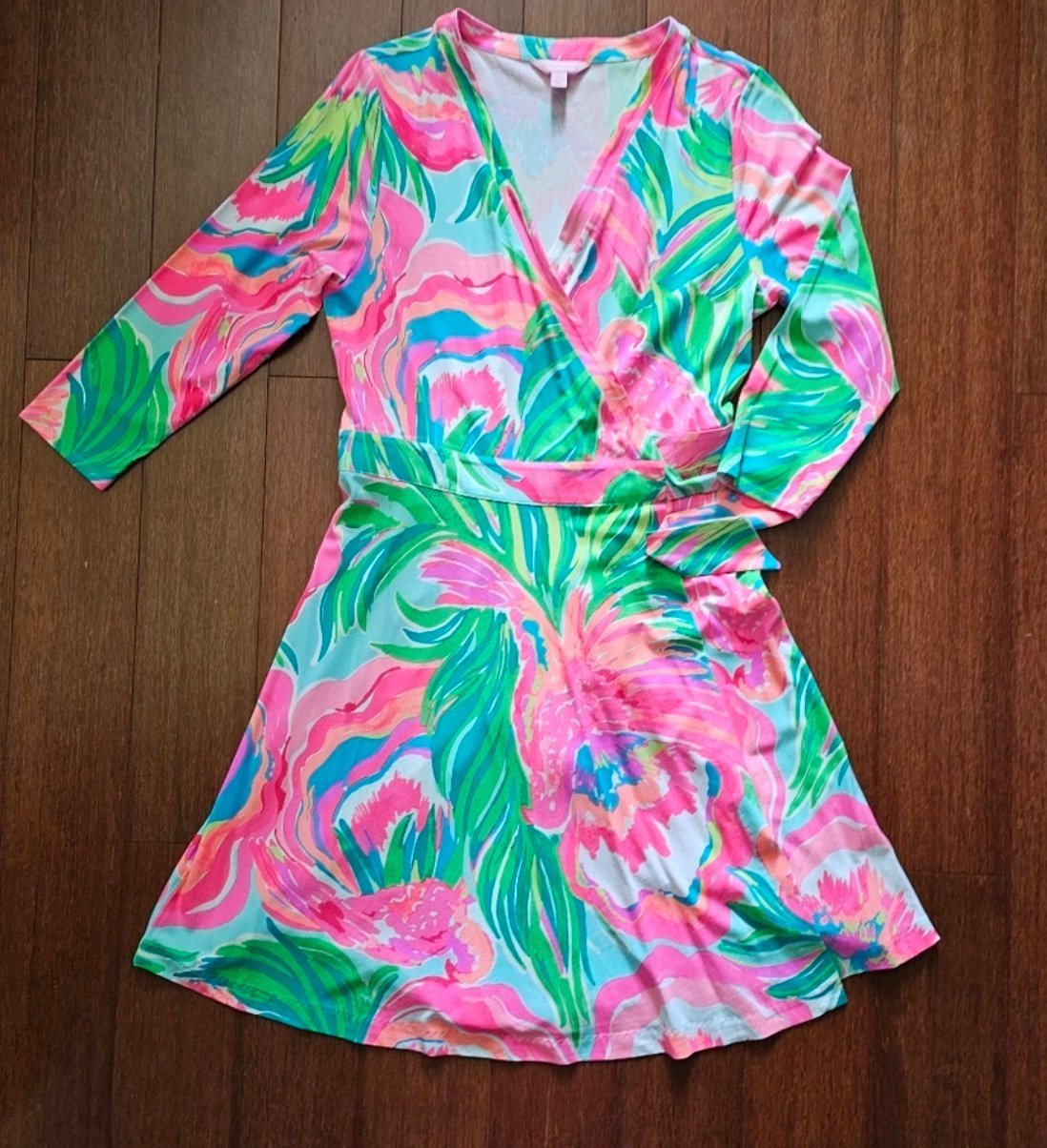 Custom Lilly Pulitzer Emilia Wrap Dress Paradise Bound print size L h8DSPajwI Cool