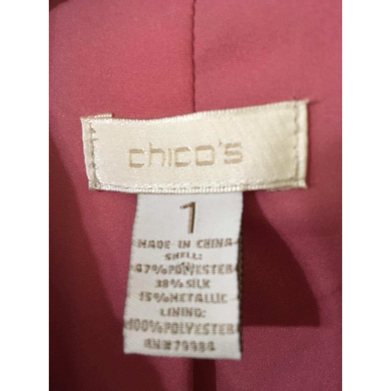 save up to 70% Chico´s Size 1 (M) Silk Blend Metallic Tessie, Lolla Rossa Crinkle Pink, Jacket hMt02UHDQ Online Shop