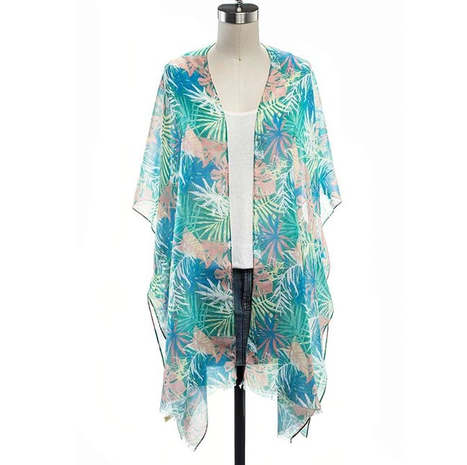 Great BNWT Tropical Floral Printed Half Sleeve Kimono S