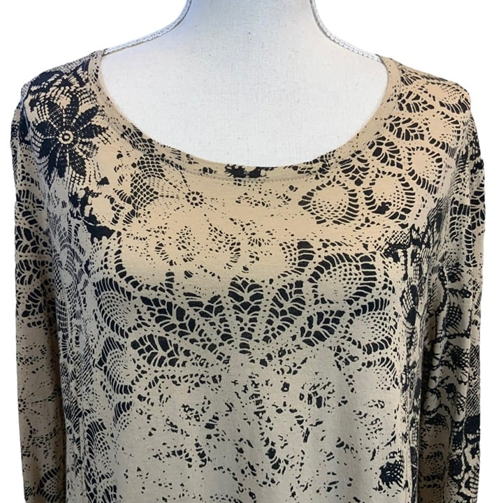 The Best Seller Peruvian Connection Floral Swing Tunic In Tan Size XS Small Asymmetrical Coastal hGTS1cuMC Outlet Store